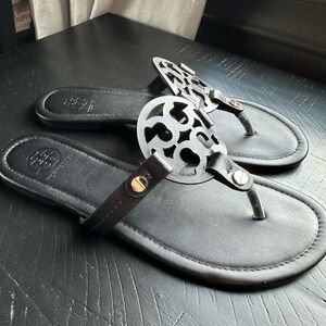 Tory Burch Black Sandals with Logo